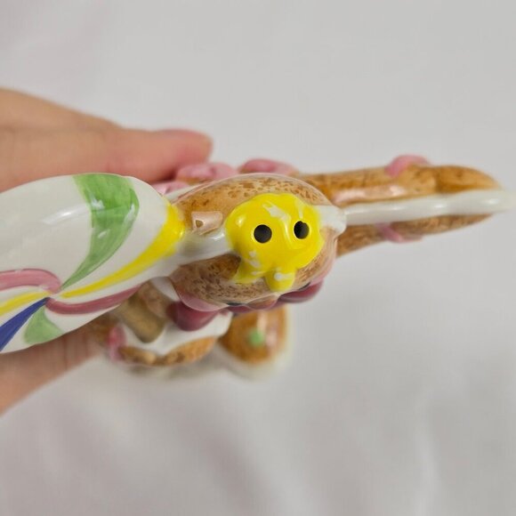 Fitz and Floyd Candy Lane Gingerbread Salt and Pepper Shaker Set Ceramic Vintage - Picture 5 of 14